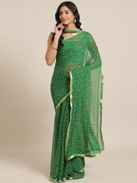 

Saree mall Green & Red Printed Saree