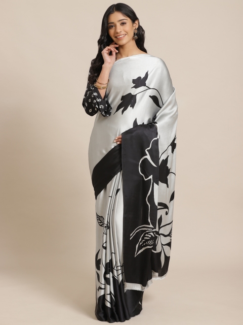 

Saree mall Grey & Black Printed Saree