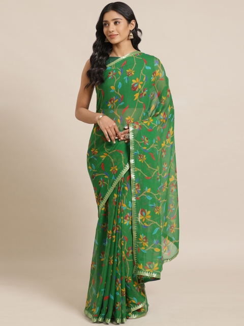 

Saree mall Green & Yellow Floral Printed Saree