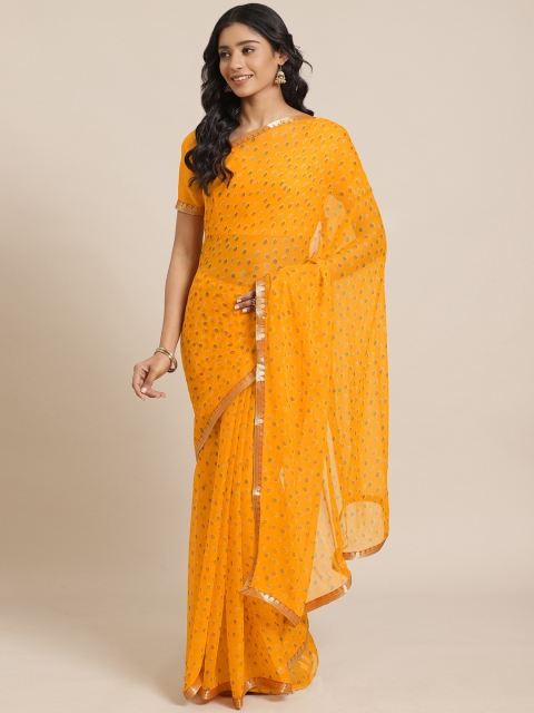 

Saree mall Yellow & Red Printed Saree