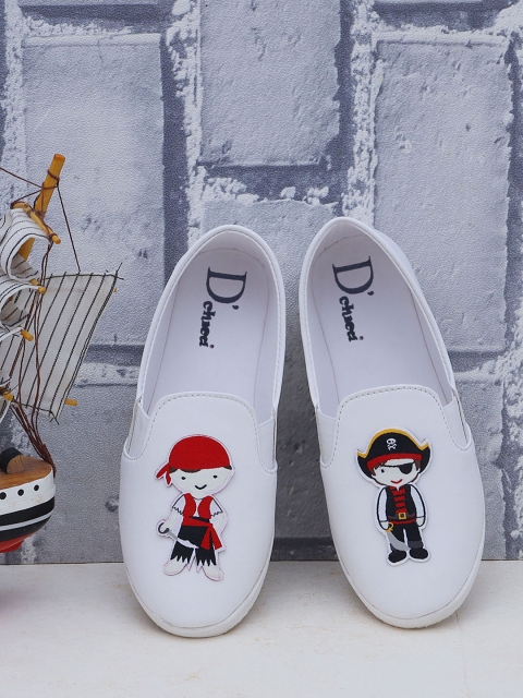 

DChica Kids White Slip-On Sneakers