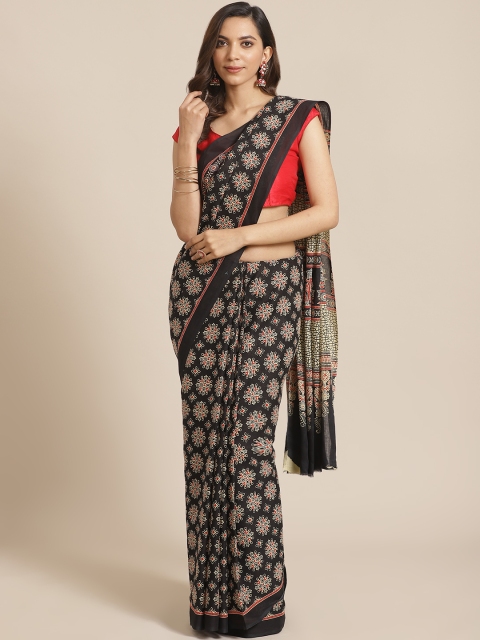 

Libas Black & Beige Pure Cotton Ethnic Motifs Print Saree