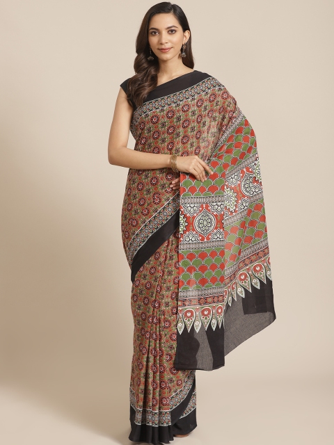 

Libas Green & Red Pure Cotton Printed Saree