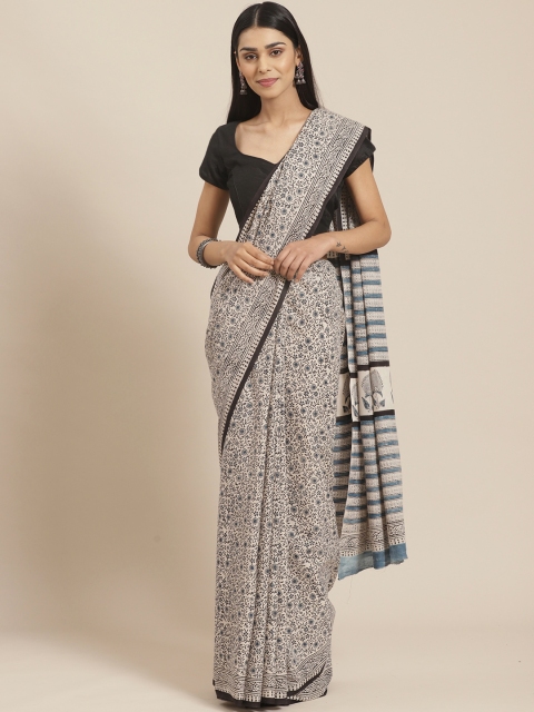 

Libas Beige & Black Pure Cotton Printed Saree
