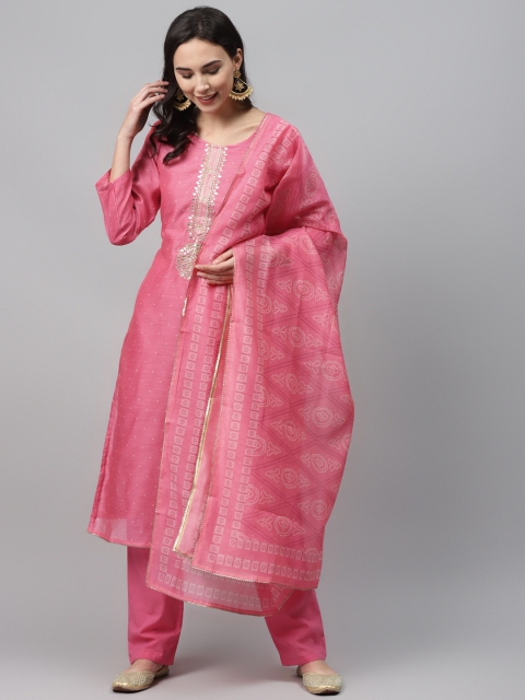 

Readiprint Fashions Pink Printed Unstitched Dress Material