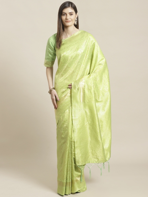 

Readiprint Fashions Green & Golden Woven Design Banarasi Saree