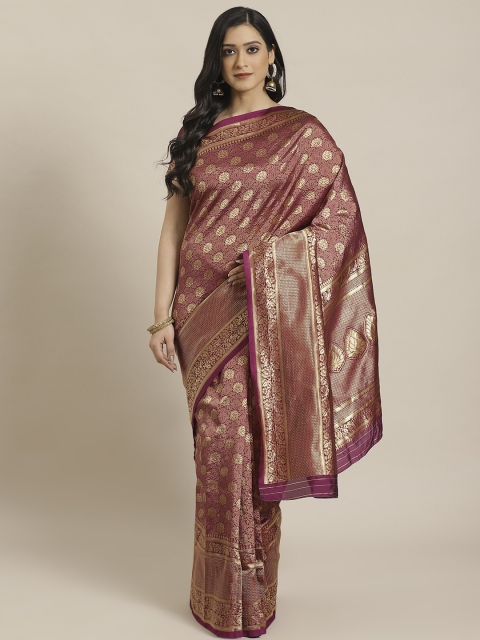 

Readiprint Fashions Purple & Golden Woven Design Banarasi Saree