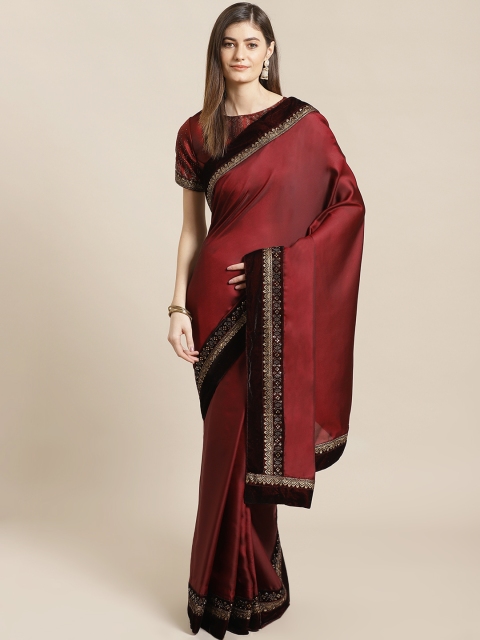 

Readiprint Fashions Maroon Solid Saree