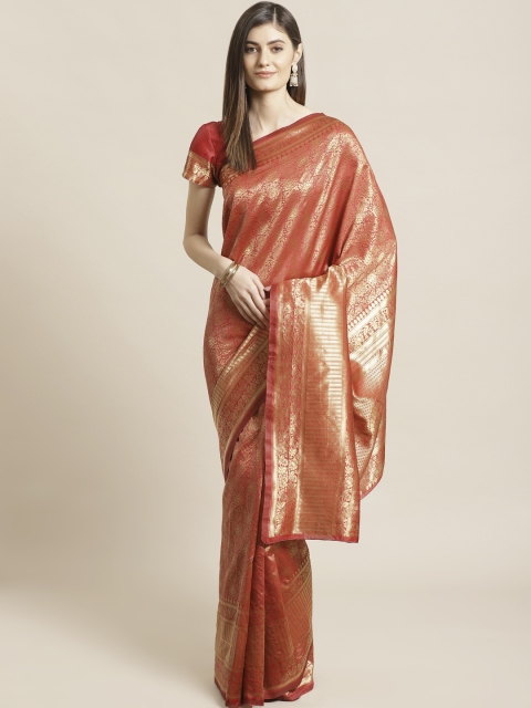 

Readiprint Fashions Red & Golden Woven Design Banarasi Saree