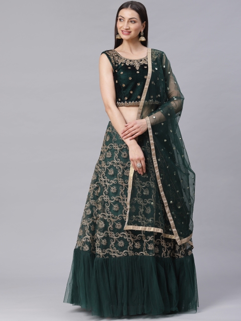 

Chhabra 555 Green & Golden Zari Embellished Made to Measure Lehenga Choli & Dupatta
