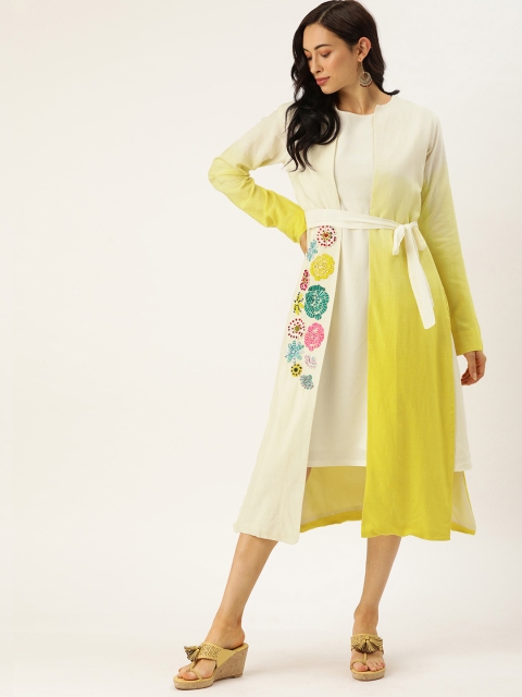 

VASTRANAND Women Yellow Dyed Co-ordinate Sets Dress