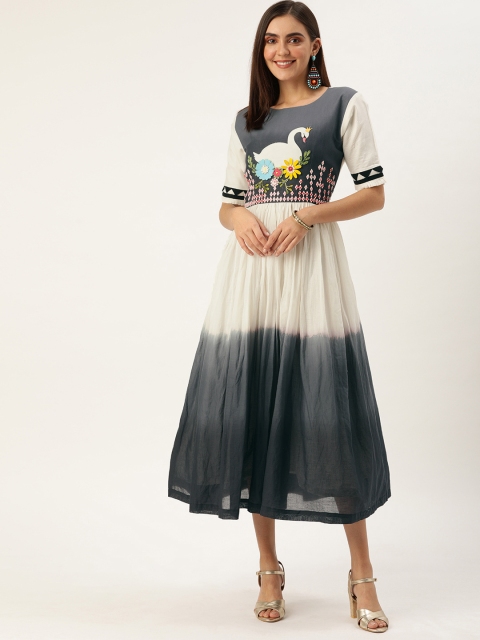 

VASTRANAND Women Black Dyed Fit and Flare Dress