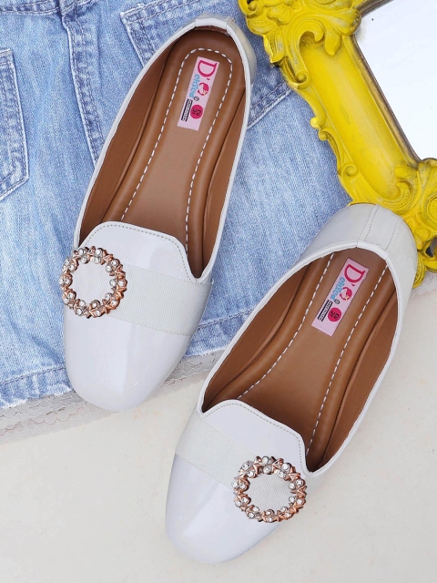 

DChica Girls White Solid Ballerinas