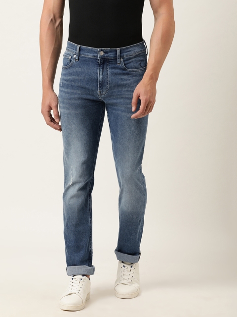 

Calvin Klein Jeans Men Blue Slim Fit Mid-Rise Low Distress Stretchable Jeans