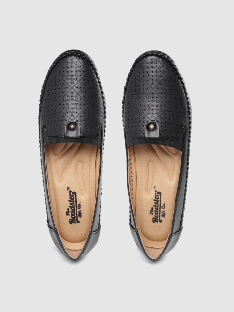 

Roadster Women Black Laser Cut Ballerinas