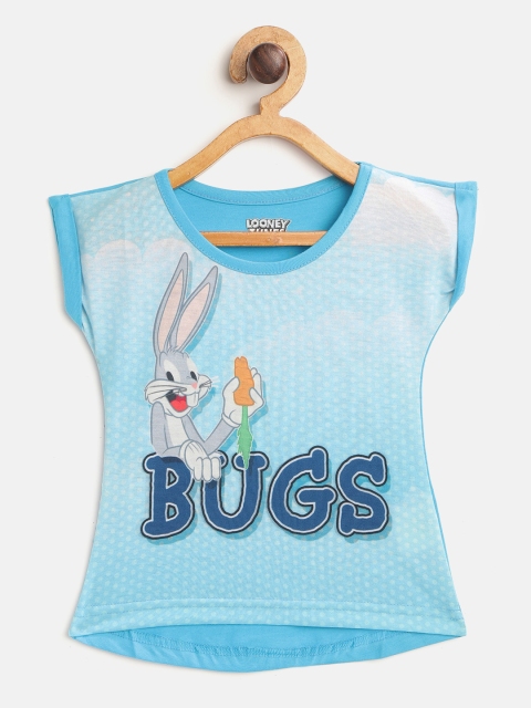 

Eteenz Infant Girls Blue & White Bugs Bunny Print Top