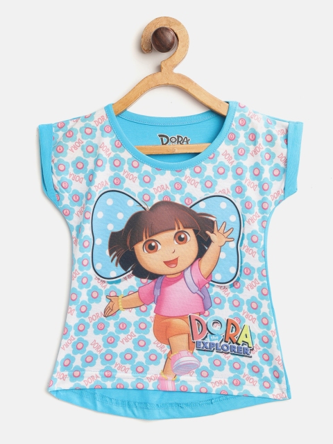 

Eteenz Infant Girls Blue & White Dora Print Top