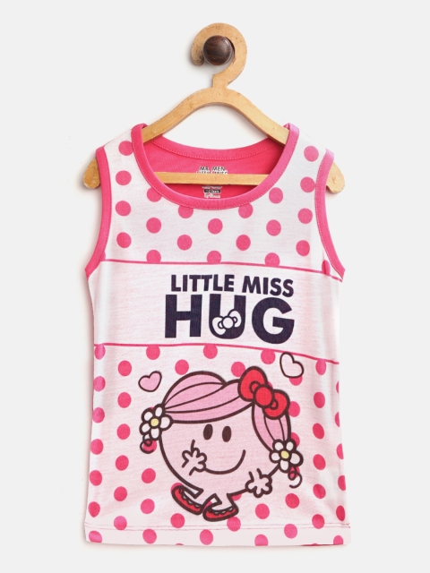 

Eteenz Girls White & Pink Printed Top
