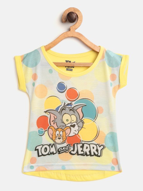 

Eteenz Infant Girls Yellow & Green Tom & Jerry Print Top