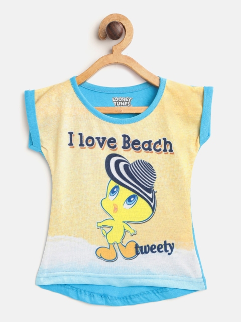 

Eteenz Infant Girls Yellow & Blue Tweety Print Top