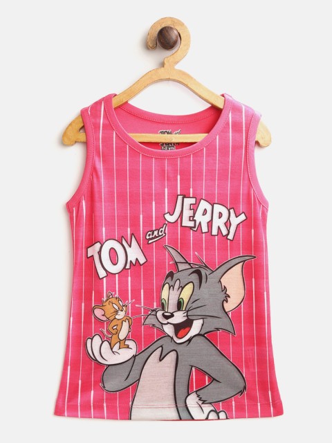 

Eteenz Girls Fuchsia & Grey Tom & Jerry Printed Top