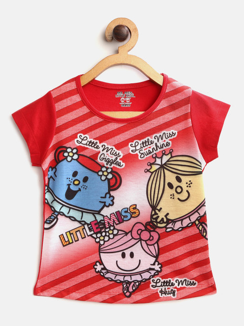 

Eteenz Girls Red & Yellow Printed Top