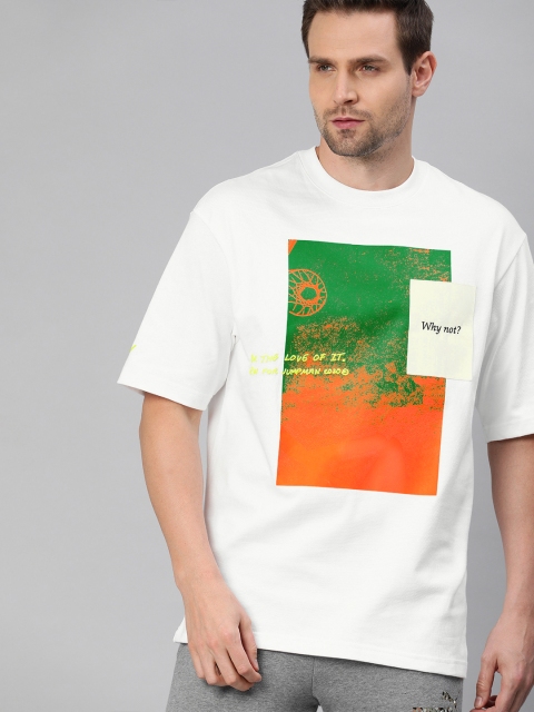 

Nike Men Off-White Standard Fit Printed Round Neck Active T-shirt