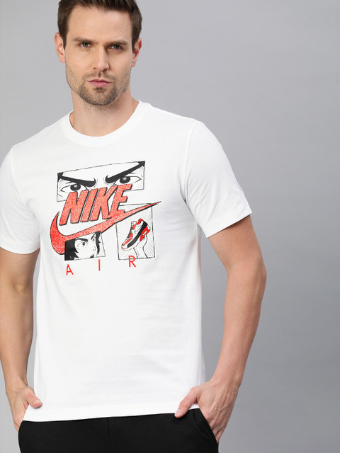 

Nike Men White Printed MANGA HBR Standard Fit Round Neck T-shirt
