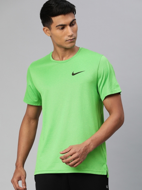 

Nike Men Lime Green Solid Standard Fit NP DF HPR Dri-Fit Round Neck Training T-shirt