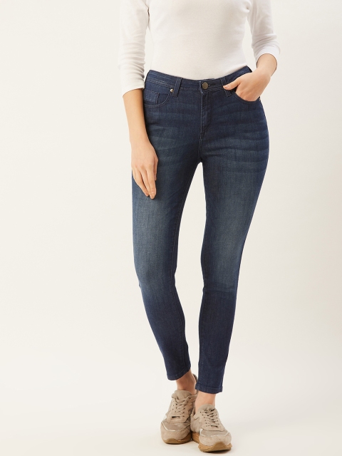 United Colors of Benetton Women Navy Blue Skinny Fit Mid-Rise Clean Look Stretchable Jeans