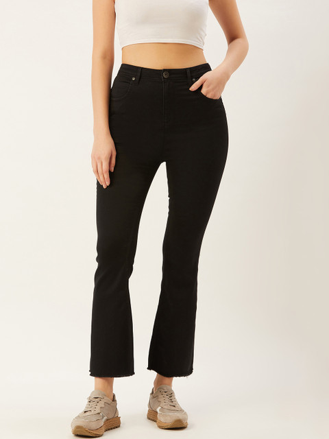 

United Colors of Benetton Women Black Bootcut Mid-Rise Clean Look Stretchable Jeans