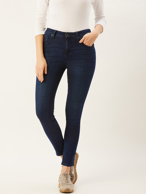 

United Colors of Benetton Women Navy Blue Skinny Fit Mid-Rise Clean Look Stretchable Jeans