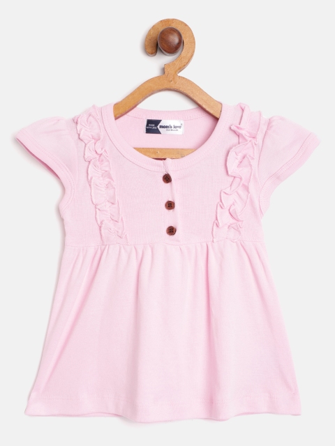 

Moms Love Infant Girls Pink Solid Pure Cotton A-Line Dress
