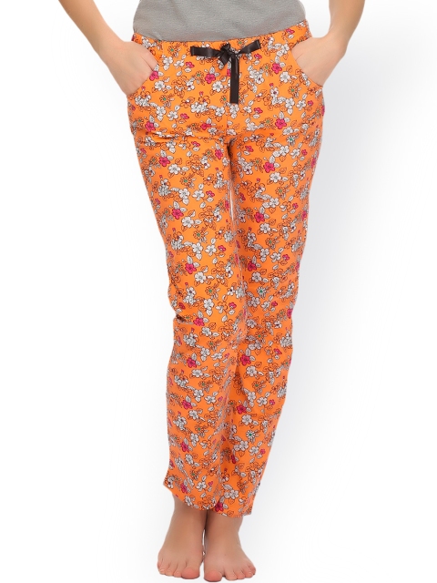 

Clovia Orange Floral Print Pyjamas
