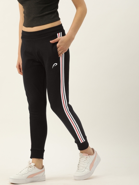 

Proline Active Women Black Solid Performance Fit Side Striped Joggers