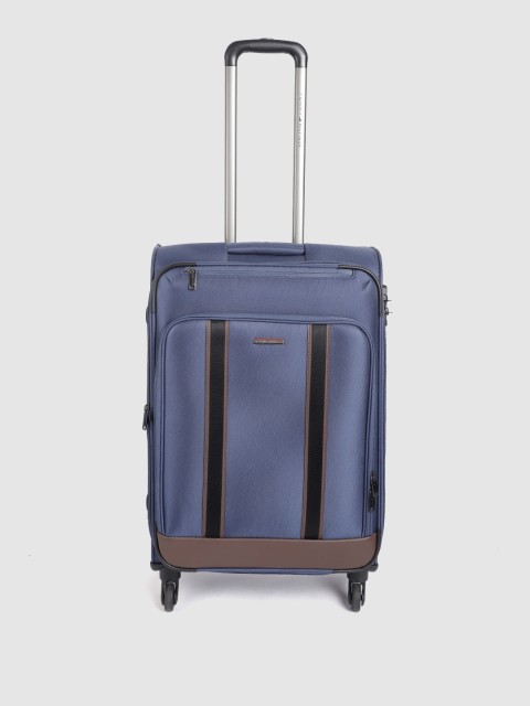 

Tommy Hilfiger Unisex Blue Soft 360-Degree Rotation 4 Wheels Medium Trolley Bag