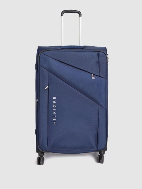 

Tommy Hilfiger Unisex Navy Soft 4-Single Wheels 360-Degree Rotation Large Trolley Bag, Navy blue