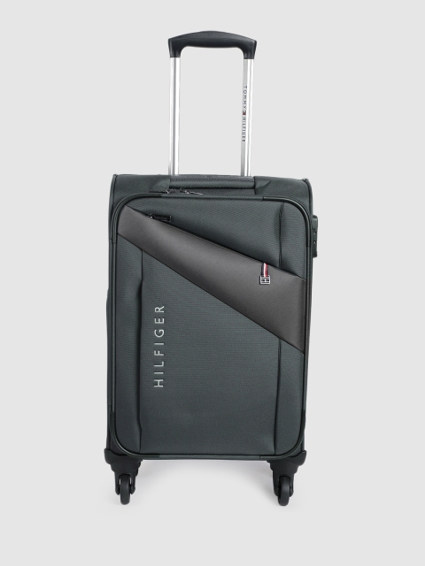 

Tommy Hilfiger Unisex Charcoal Grey Soft 360-Degree Rotation 4 Wheels Cabin Trolley Bag