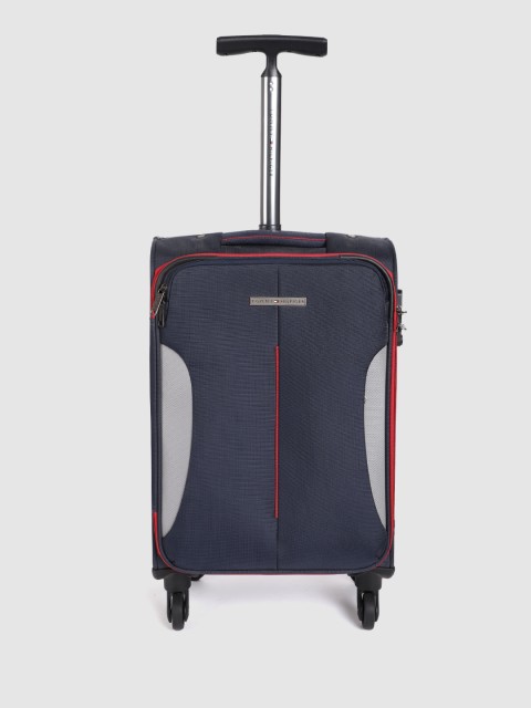 

Tommy Hilfiger Unisex Navy Soft 4-Single Wheels 360-Degree Rotation Cabin Trolley Bag, Navy blue
