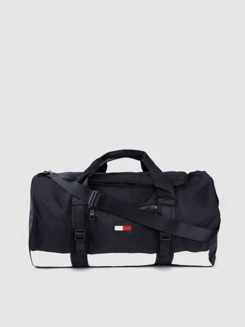 

Tommy Hilfiger Unisex Navy Blue Solid Duffle Bag with Detachable Shoulder Strap