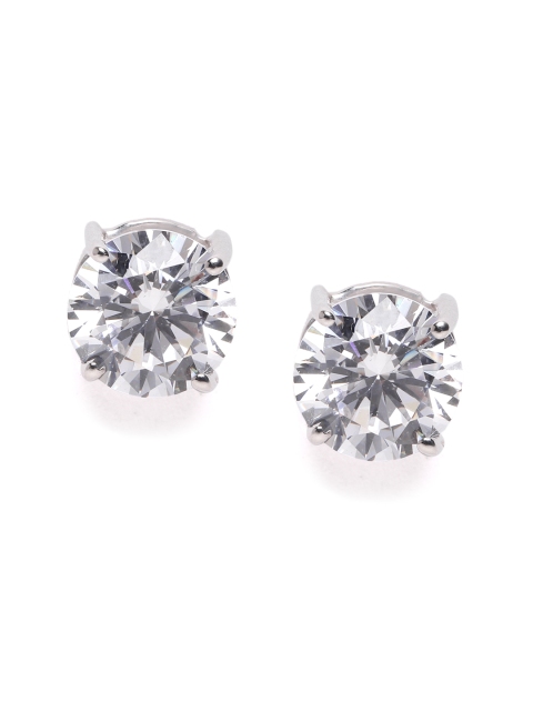

Silgo 925 Sterling Silver Rhodium-Plated CZ Studded Circular Studs