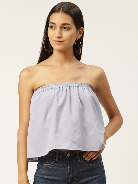 

Iniesta Blue Solid Tube Top