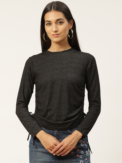 

Iniesta Charcoal Grey Solid Regular Top