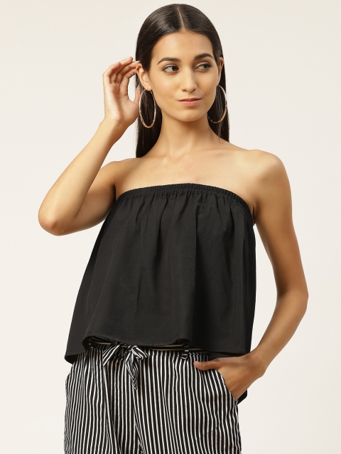 

Iniesta Black Solid Tube Top