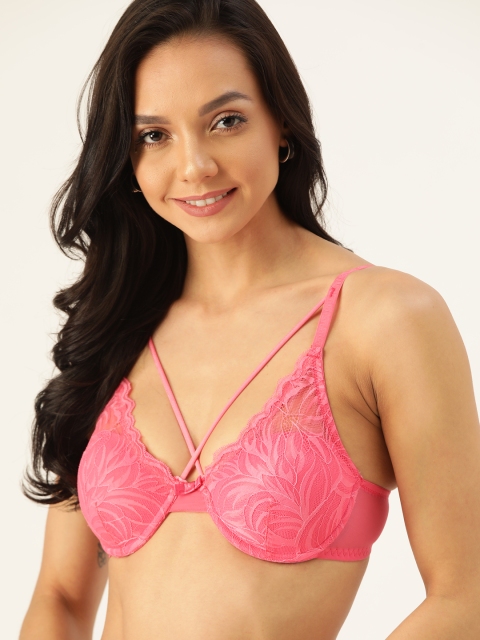 

DressBerry Pink Net Self-Design Underwired Lightly Padded Everyday Bra DB-VAL- DLV-09-B