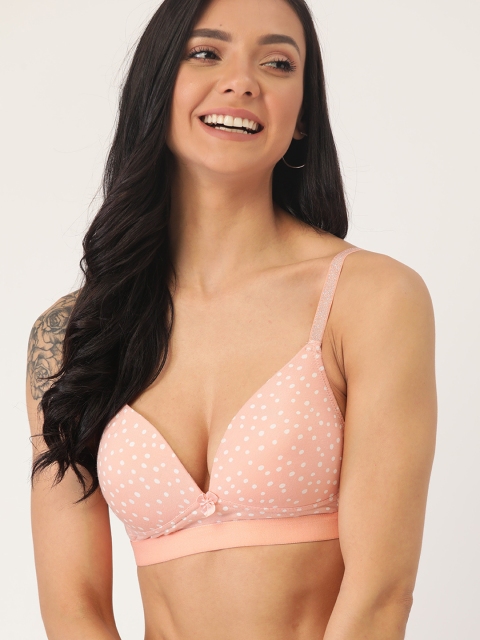 

DressBerry Peach-Coloured & White Polka Dot Lightly Padded Everyday Bra DB-VAL-DLSLV-02-B