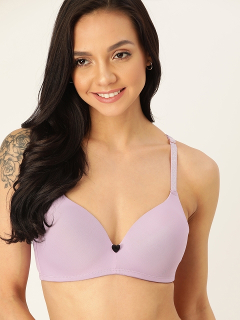 

DressBerry Lavender Styled Back Solid Non-Wired Lightly Padded Bra DB-VAL-DLSLV-08-D