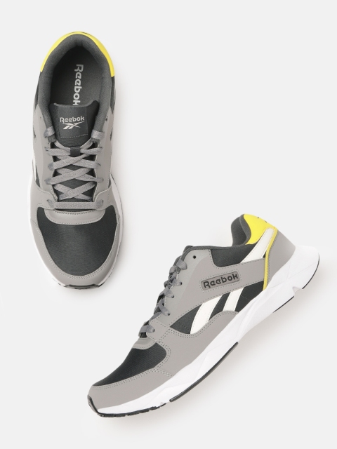 

Reebok Classic Men Grey & Black Colourblocked Retrorush Sneakers