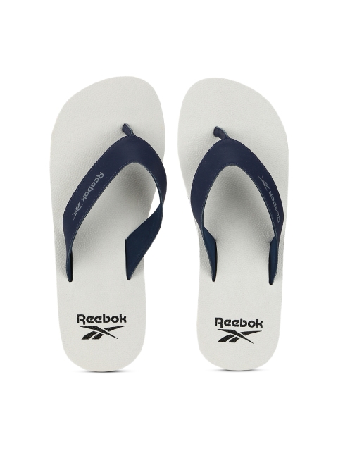 

Reebok Men White & Navy Blue SUPER SOFT Thong Flip-Flops