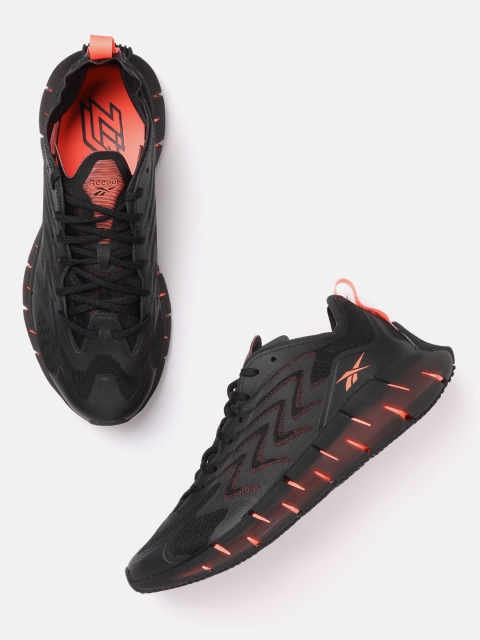 

Reebok Unisex Black Woven Design Zig Kinetica 21 Running Shoes